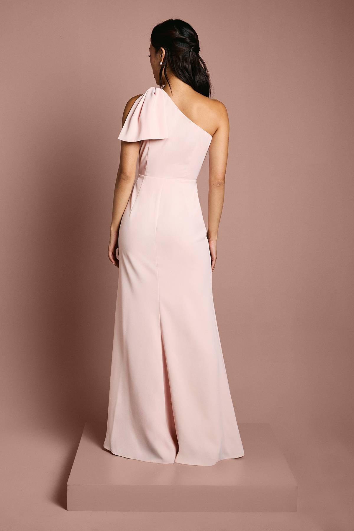 Coast Robe de Demoiselle d'Honneur Maxi Coast Honoured à Une Épaule avec Nœud