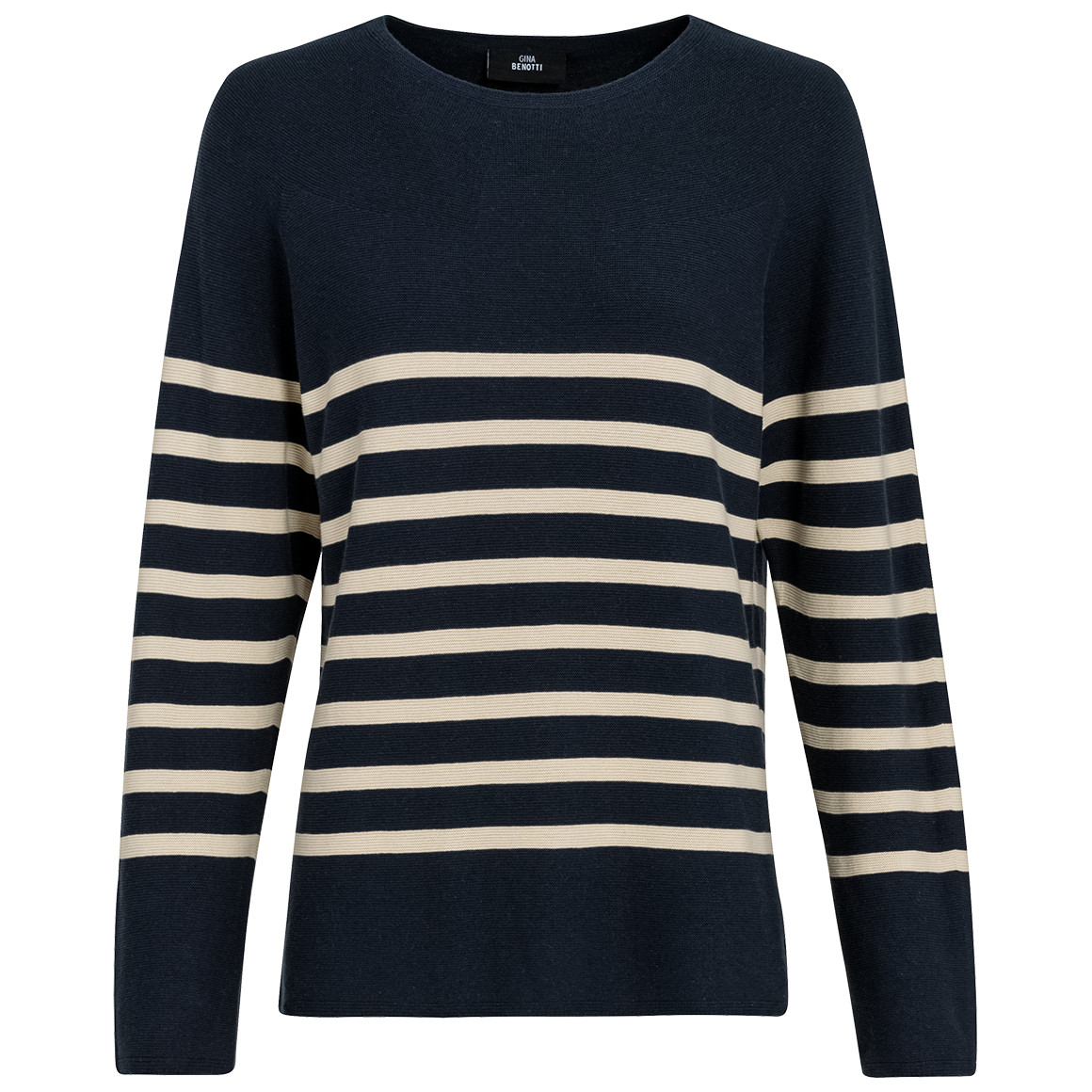 Gina Benotti Damen Feinstrickpullover mit Streifenmuster dunkelblau