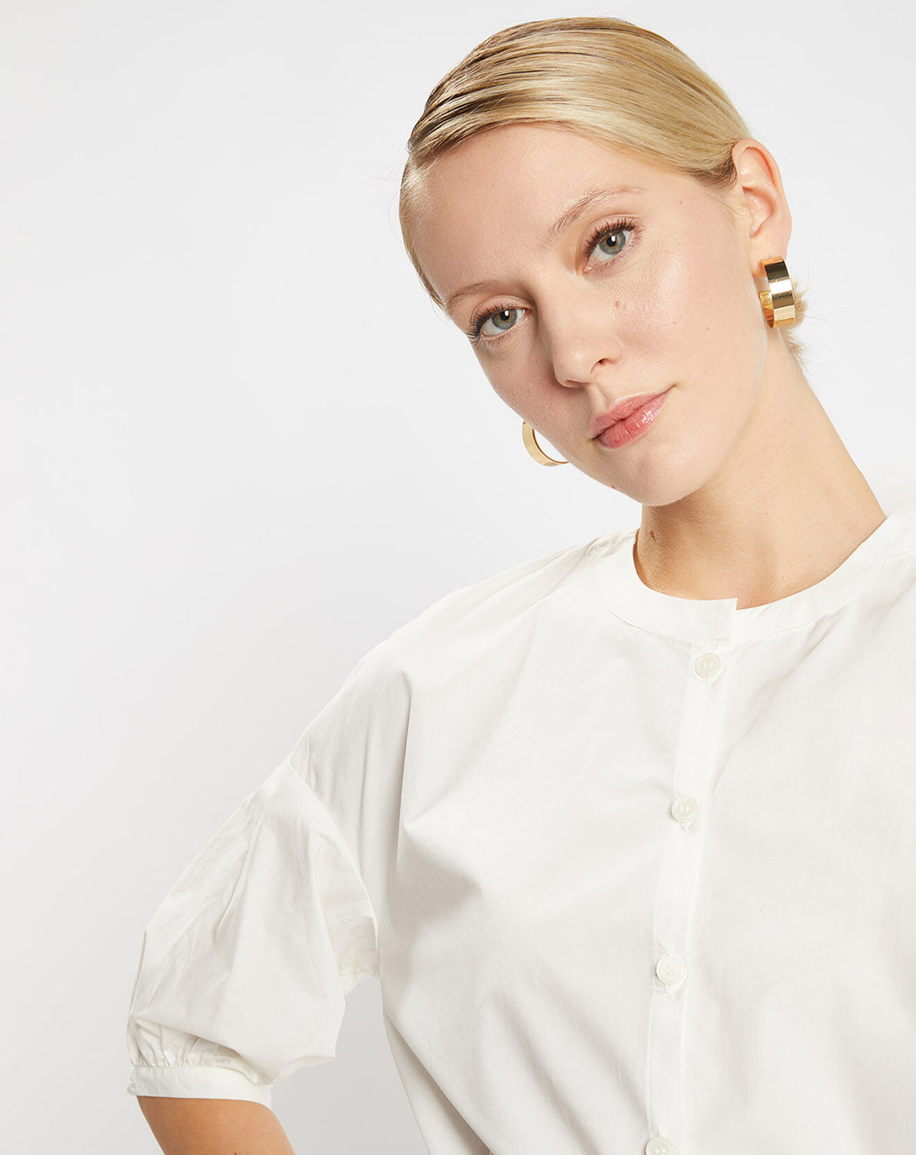 Jodhpur Chemise en Popeline de Coton Bio Misto écrue