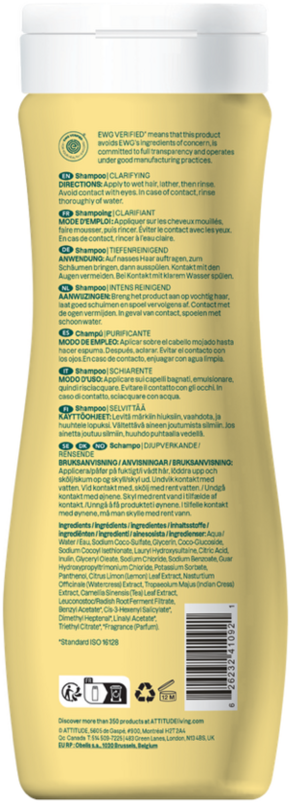 ATTITUDE  Super Leaves Clarifying Shampoo, 473 ml