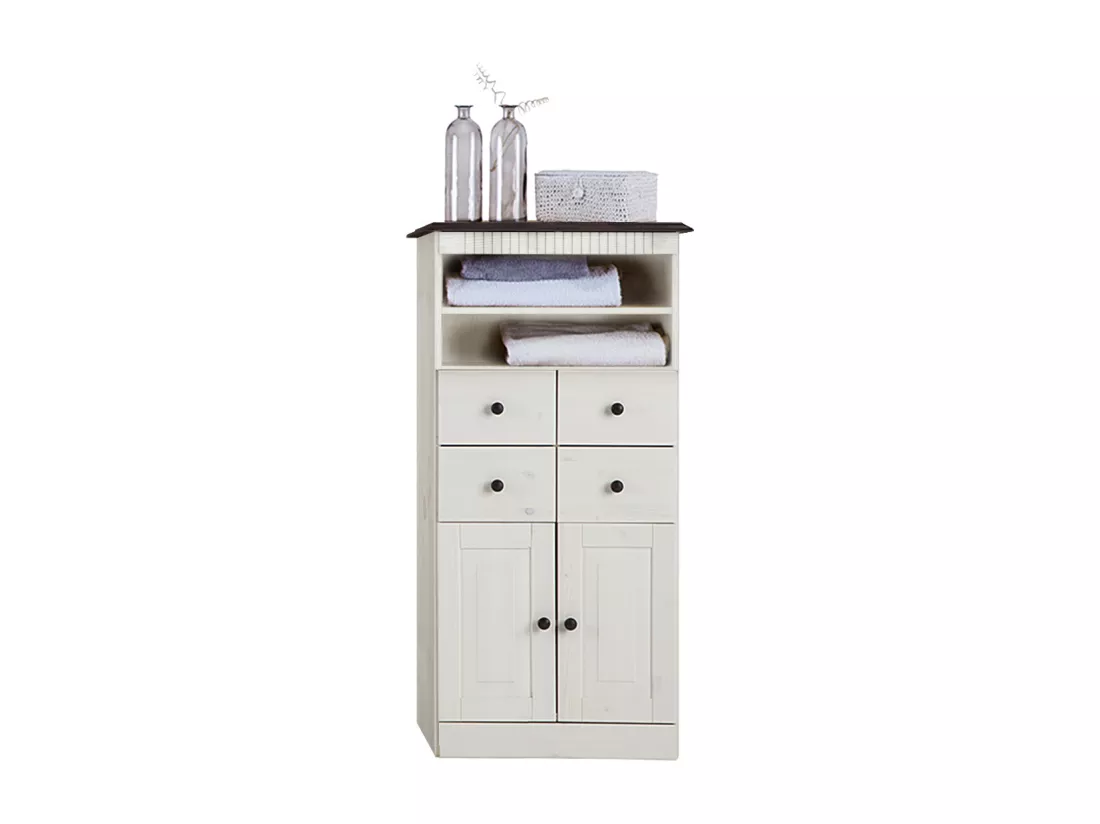 Cornelia | Armoire avec 4 tiroirs et 2 portes en pin