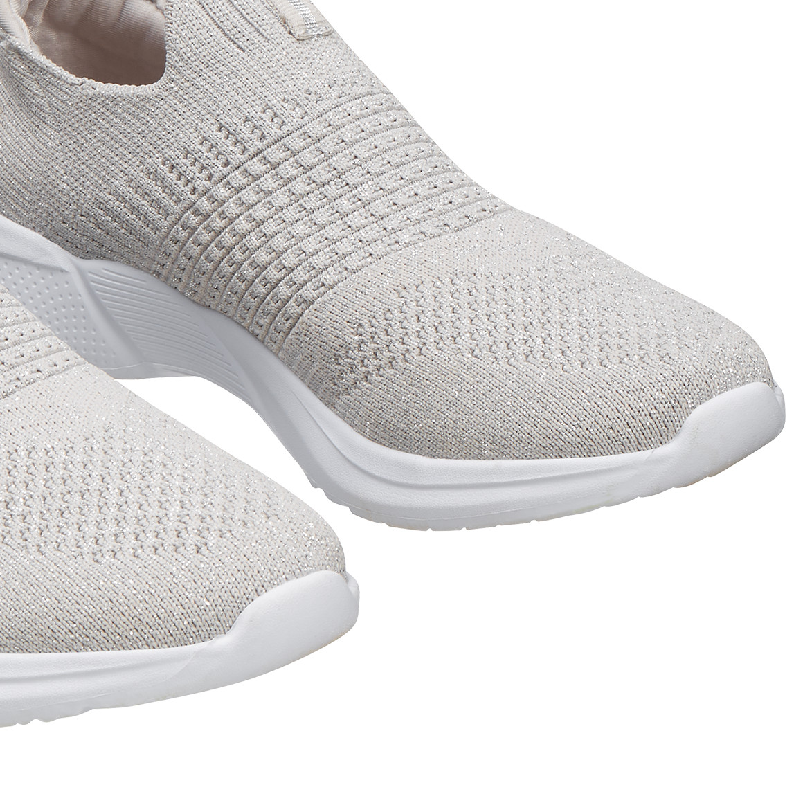 Gina Benotti Damen Sneaker mit Effektgarn hellgrau