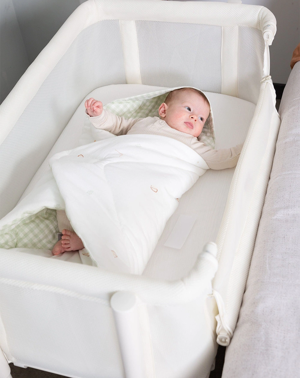 Beistellbett EVOLUX (97x64x85) in weiß/buche