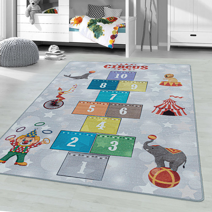 Speelkleed - Pleun Circus Hinkelbaan Grijs | Hink-stap-sprong