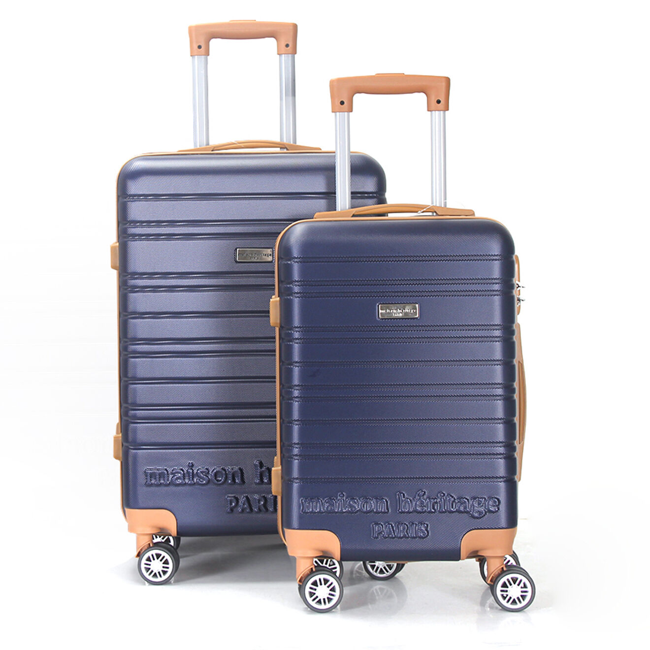 Maison Héritage 2 Valises 4 roues doubles Madeleine 50/70 cm bleu marine
