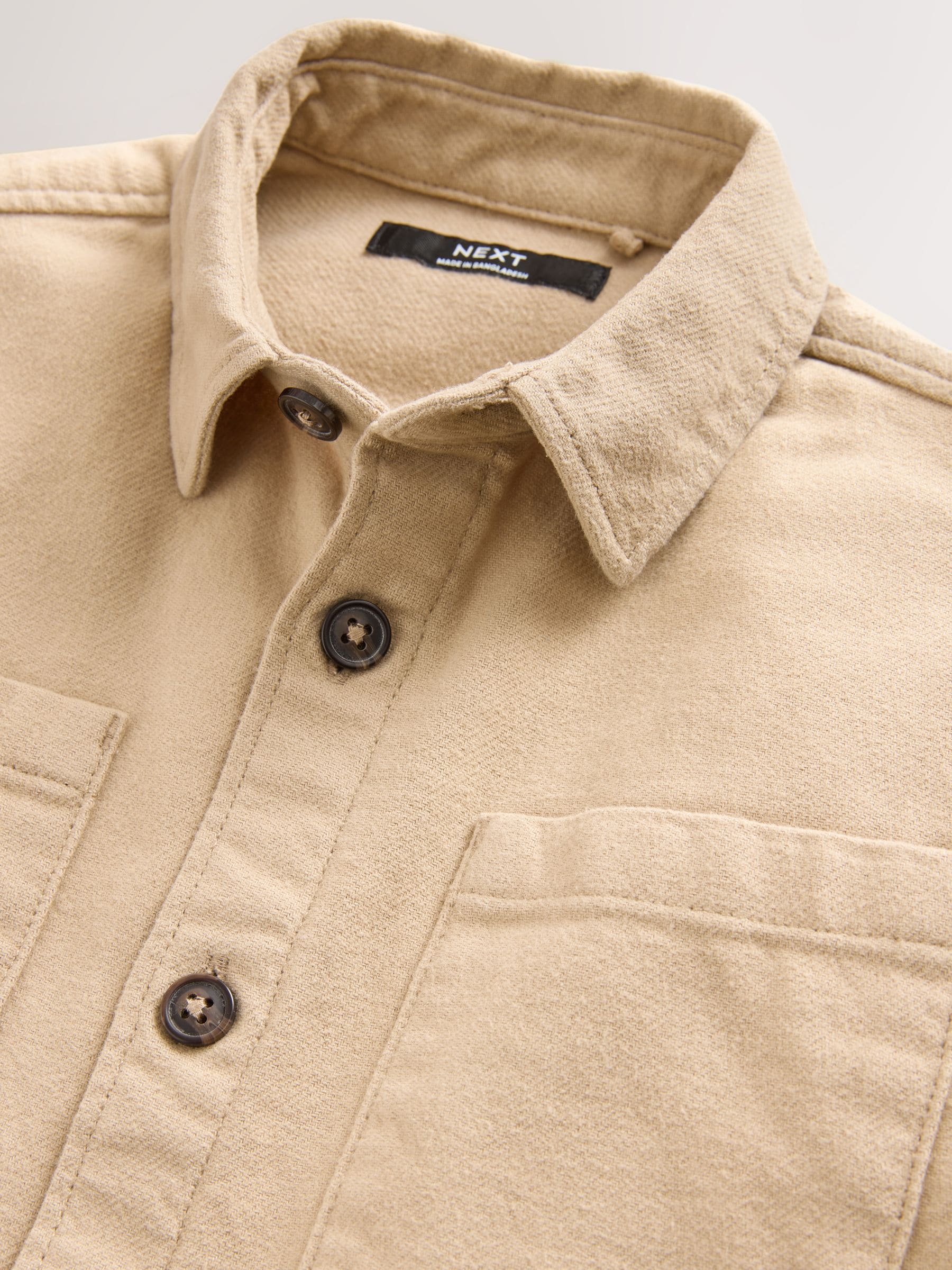 Pastelgeel - Geborsteld overshirt (3-16jr)