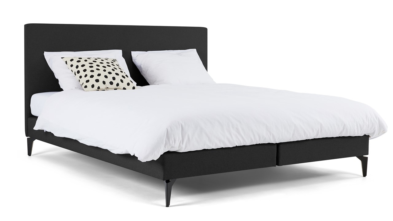 Boxspring Cisano met Silver Pocket Deluxe Foam matras dark grey