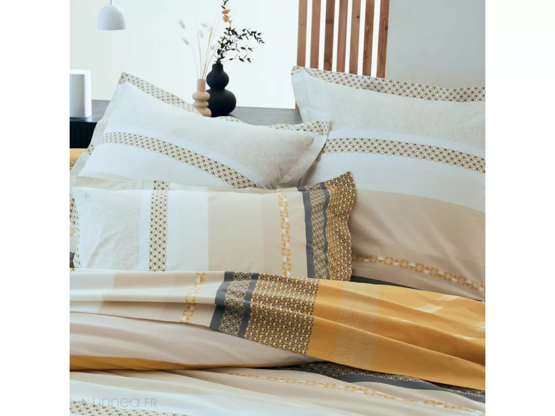 Taie de traversin 140x43 cm percale coton MARLOW Miel