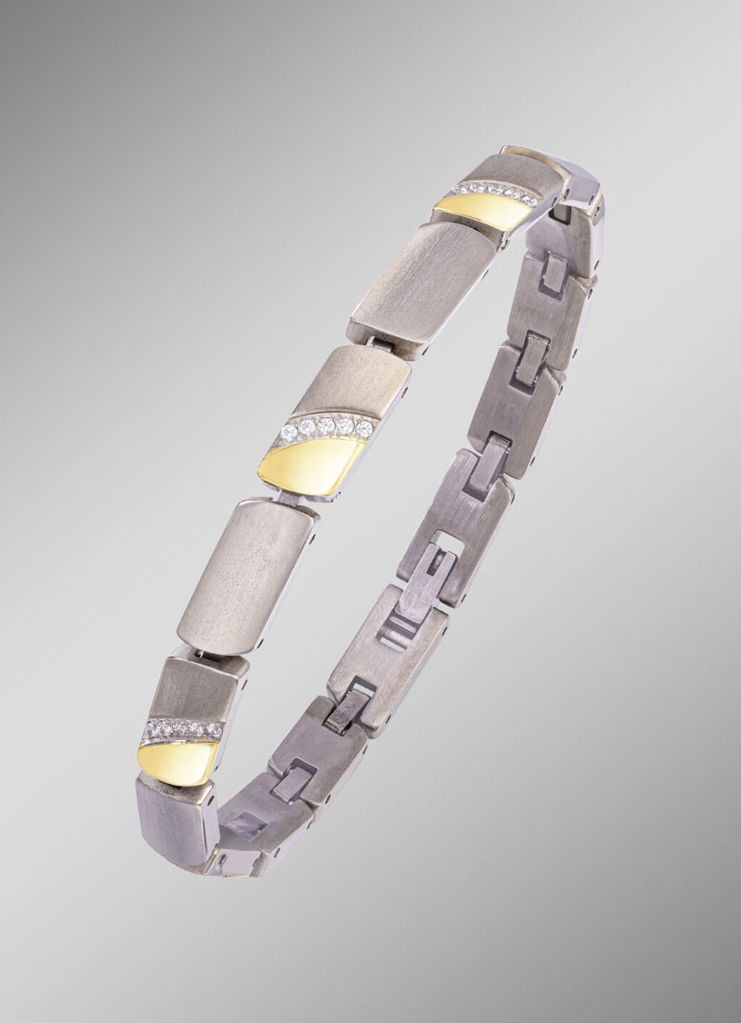 Armband in Bicolor mit synth. Zirkonia