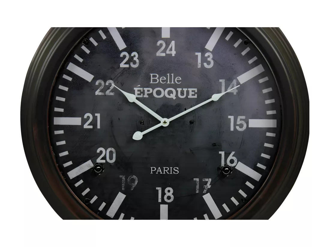 Horloge ancienne murale belle epoque Métal Bleu - Décoration d'Autrefois