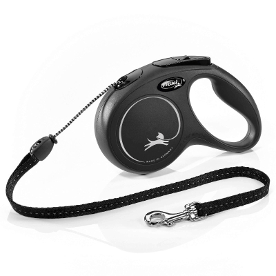 Flexi Hundeleine New Classic Seil Schwarz