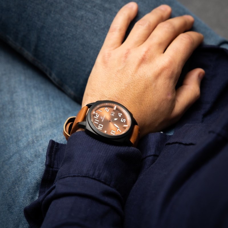 Montre Homme CHTIME bracelet Cuir Marron