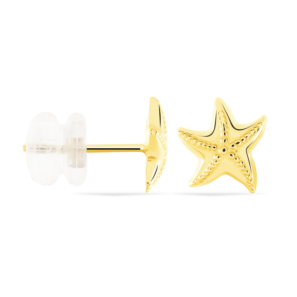 Boucles D'oreilles Puces Alphonsine Etoile De Mer Or Jaune