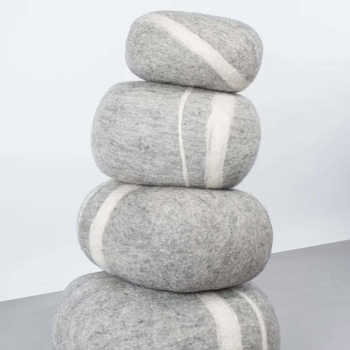 myfelt - Kieselstein Pouf Carl 2XL, hellgrau meliert