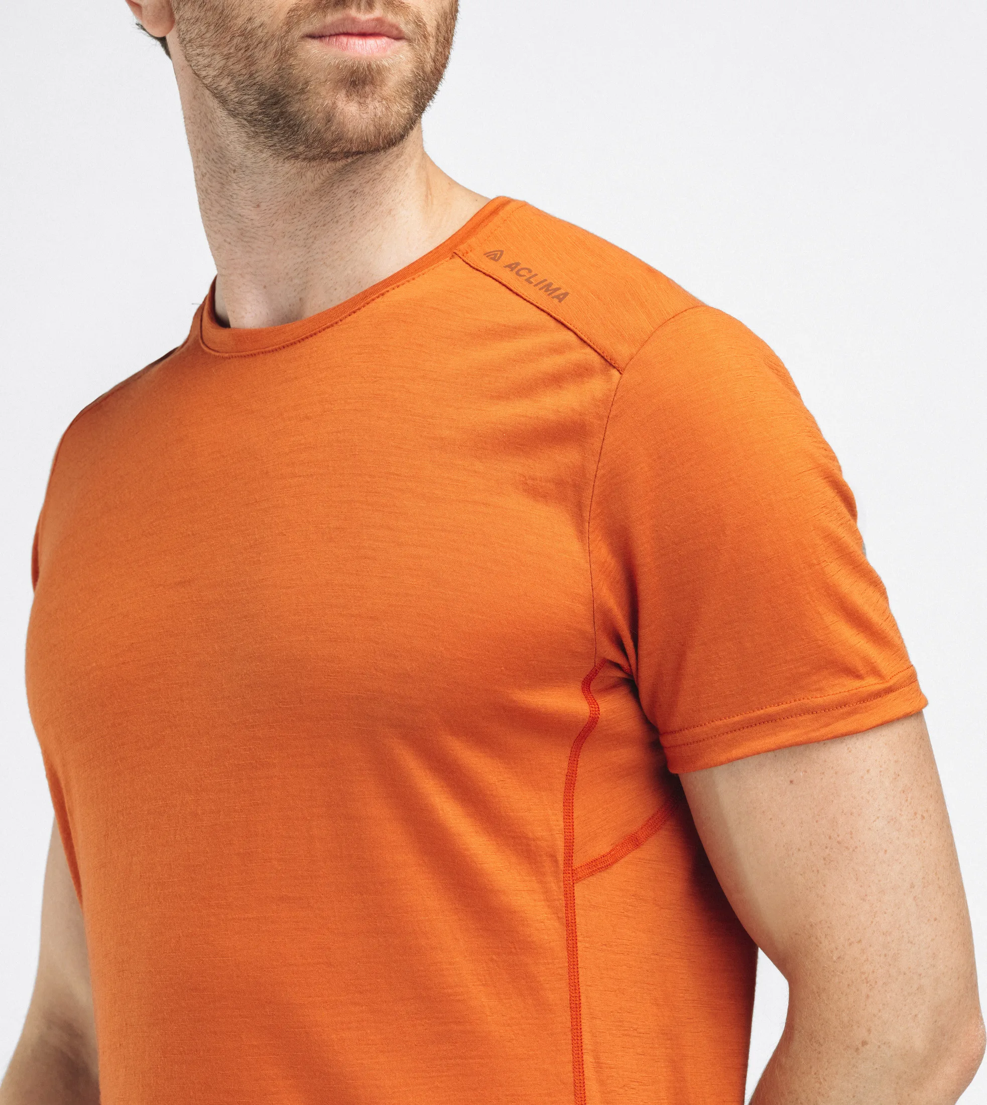 Aclima Men's Lightwool 140 Trail Tee Apricot Orange