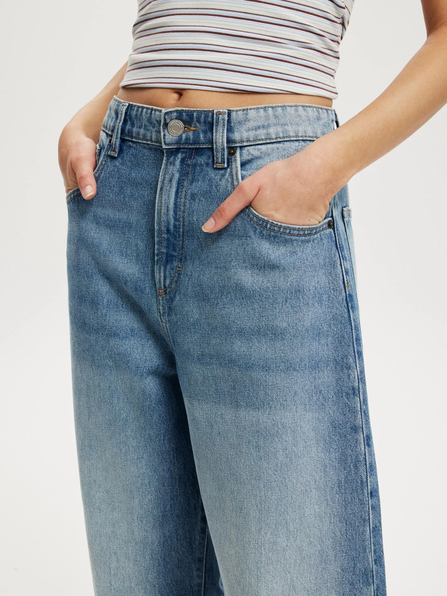 Blauw - Cotton On Barrel Jeans