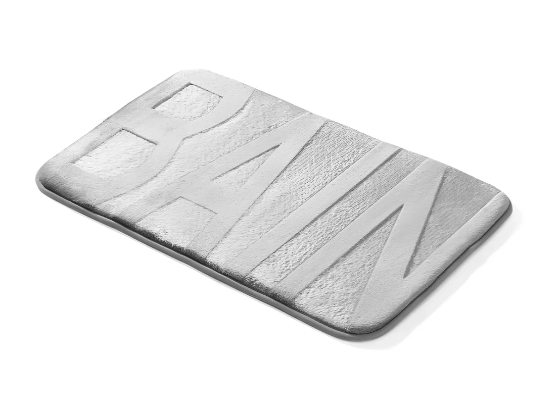 Tapis de Bain 45 x 75 cm Bain Gris Clair - Microfibre Relief