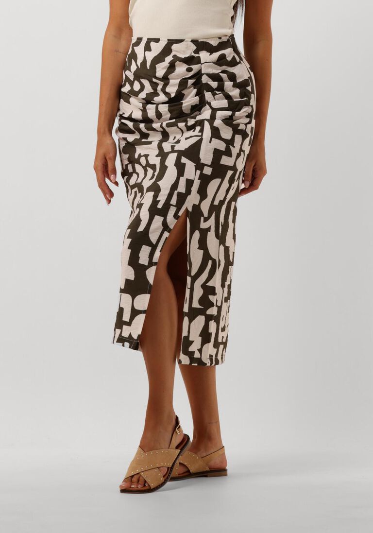 groene dante6 midirok print smock rok