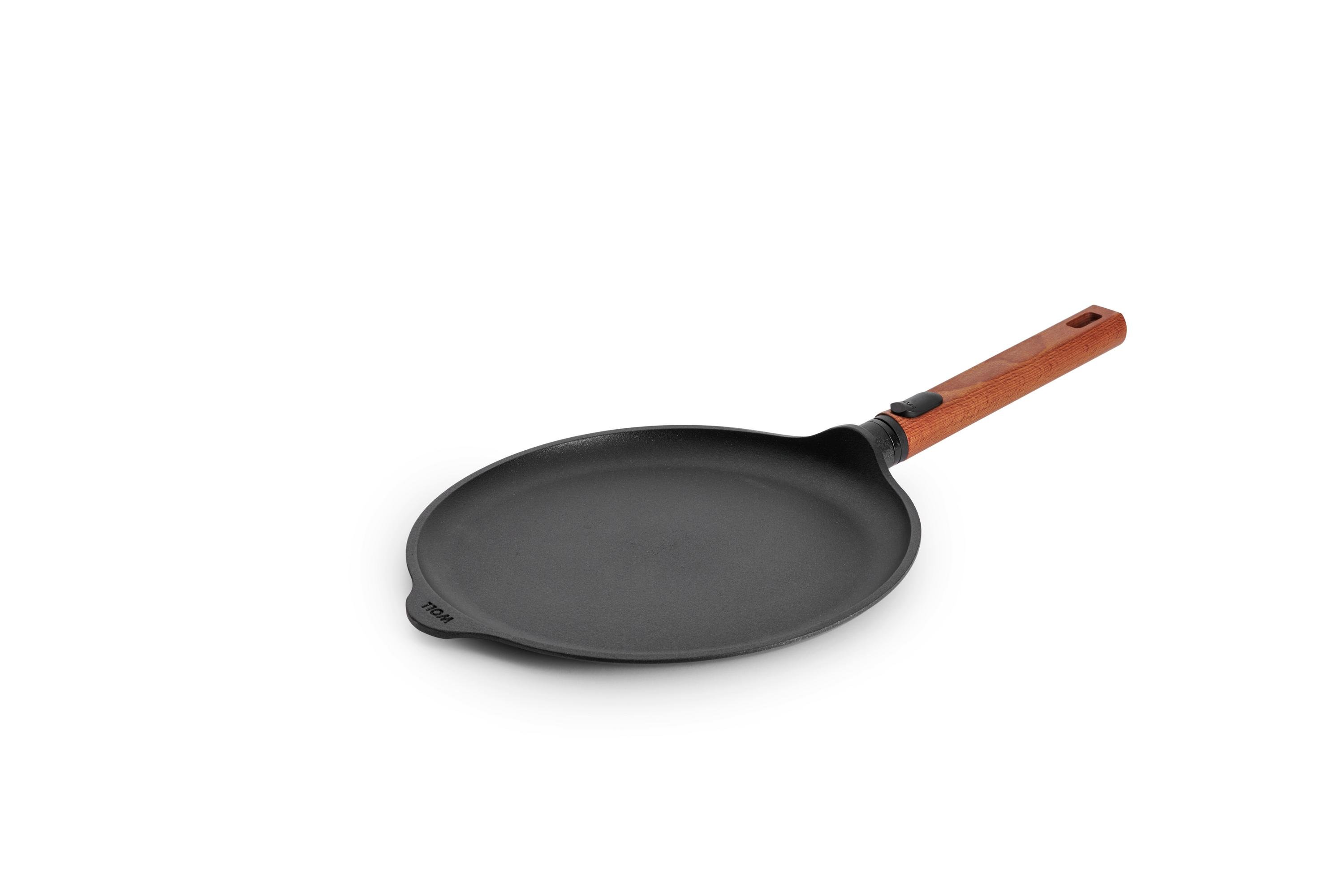Eco Logic QXR Guss-Crêpepfanne - Griffart: Abnehmbarer Holzstiel