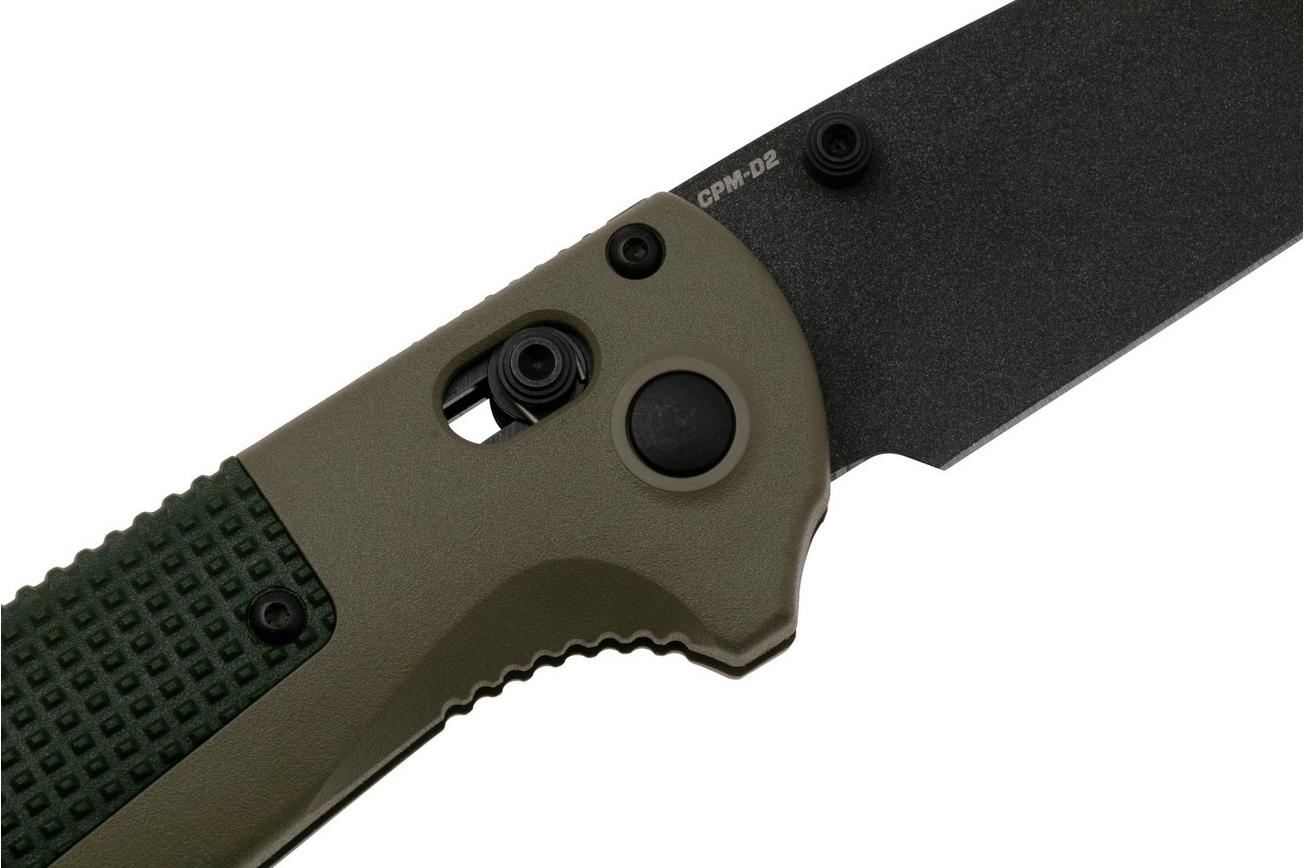 Benchmade Redoubt 431BK-1, Black Tanto CPM-D2, Green Grivory, zakmes