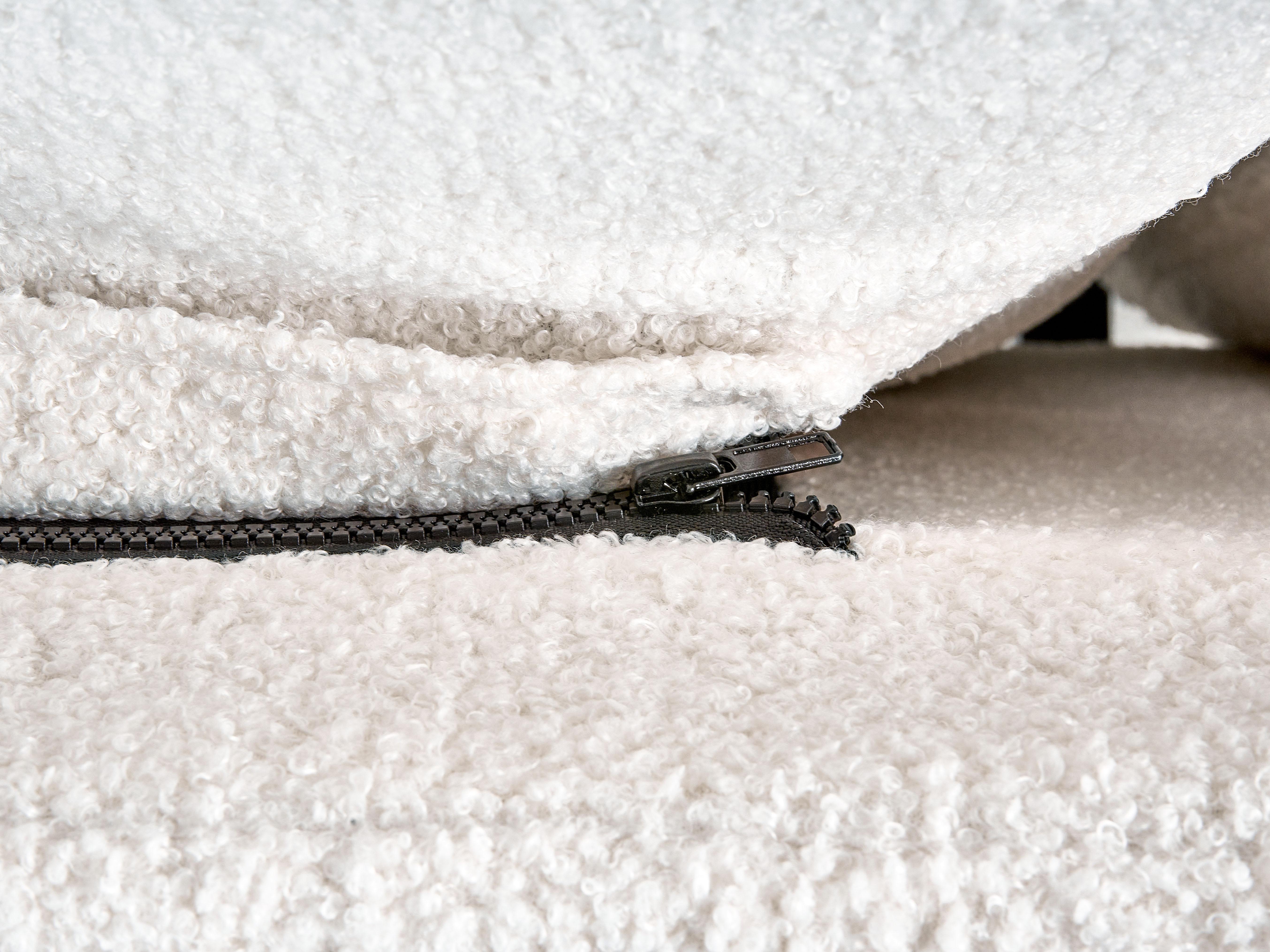 Bed Bouclé MELLE 180 x 200 cm Gebroken wit