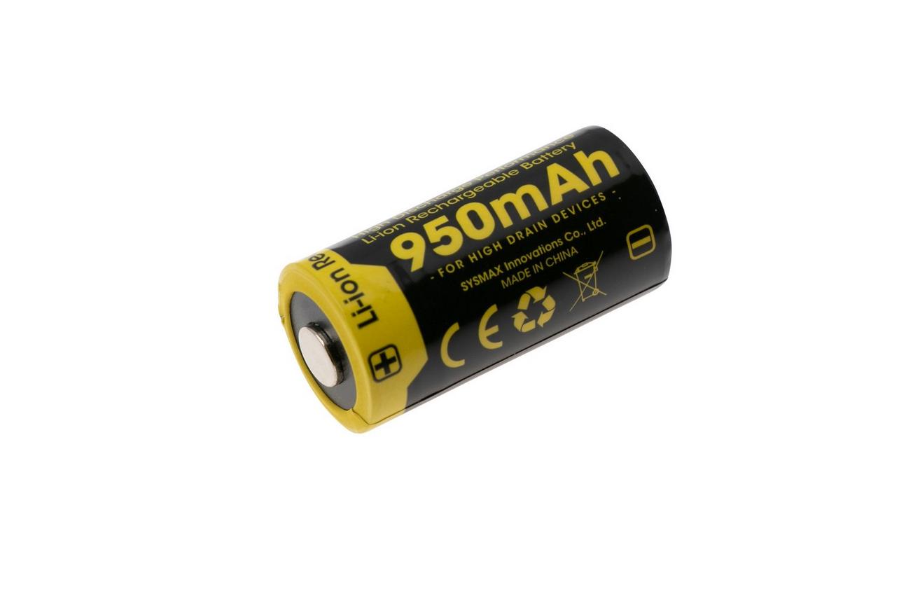 Nitecore NL169, 16340 oplaadbare Li-ion accu, 950 mAh