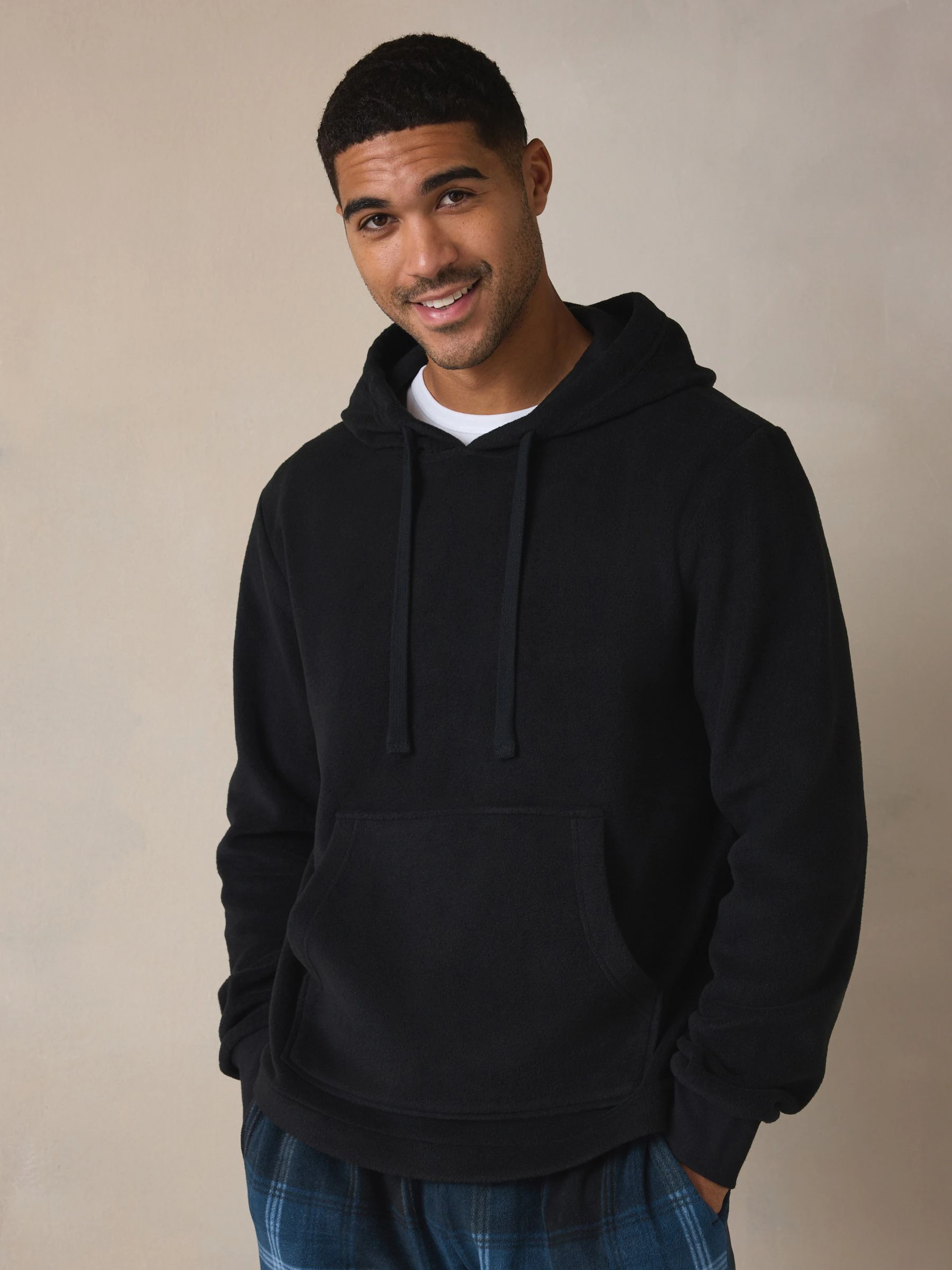 Donkerblauw - Thermal Fleece Bottoms Long Sleeve Hoodies Set