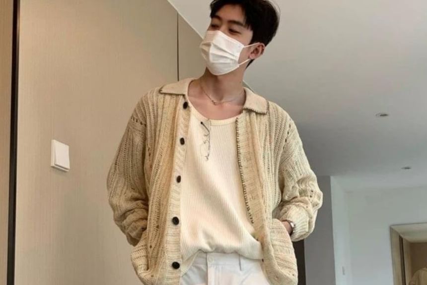 Real Boy - Kraag Versleten Cardigan