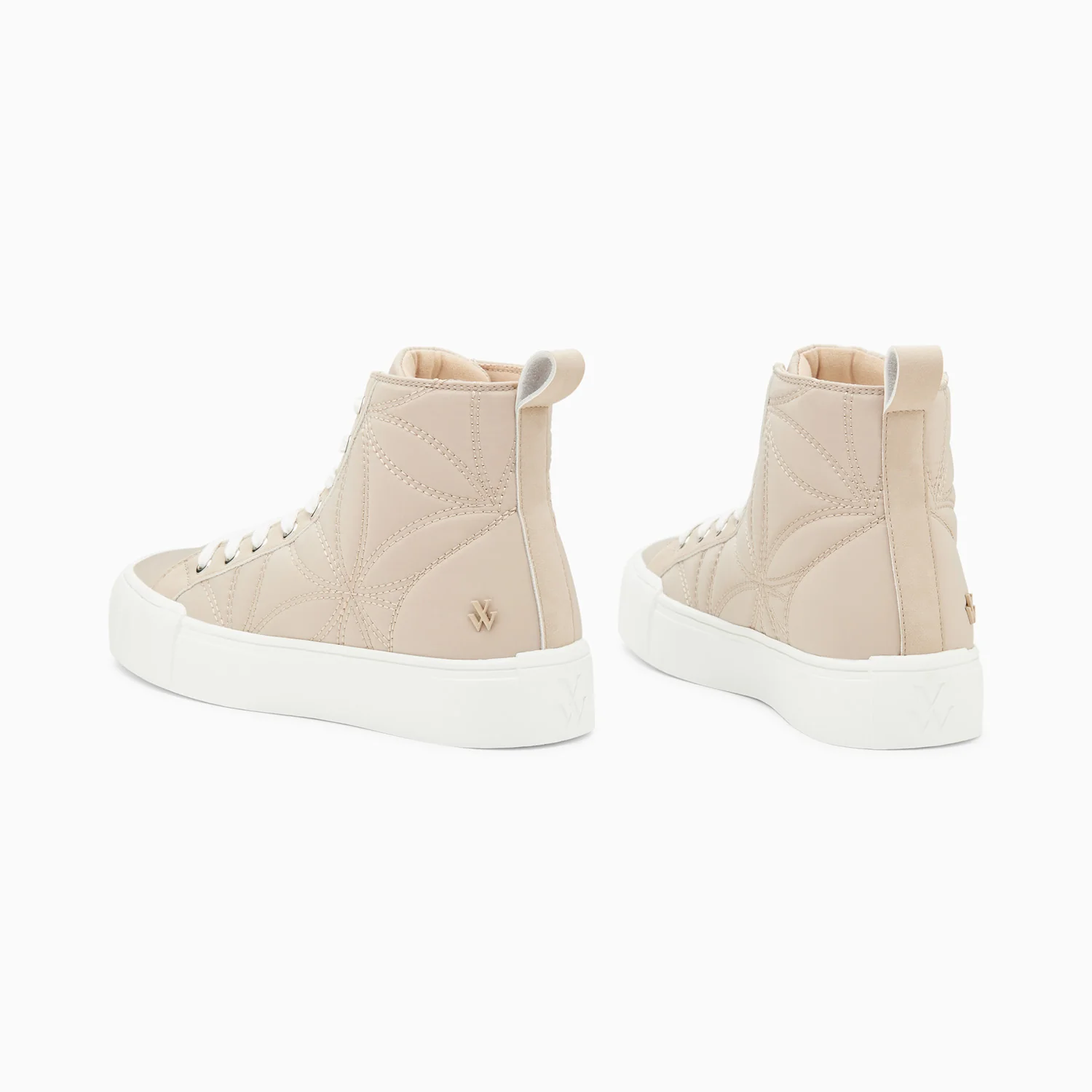 Sneakers-Baskets montantes Nalya beiges matelassées