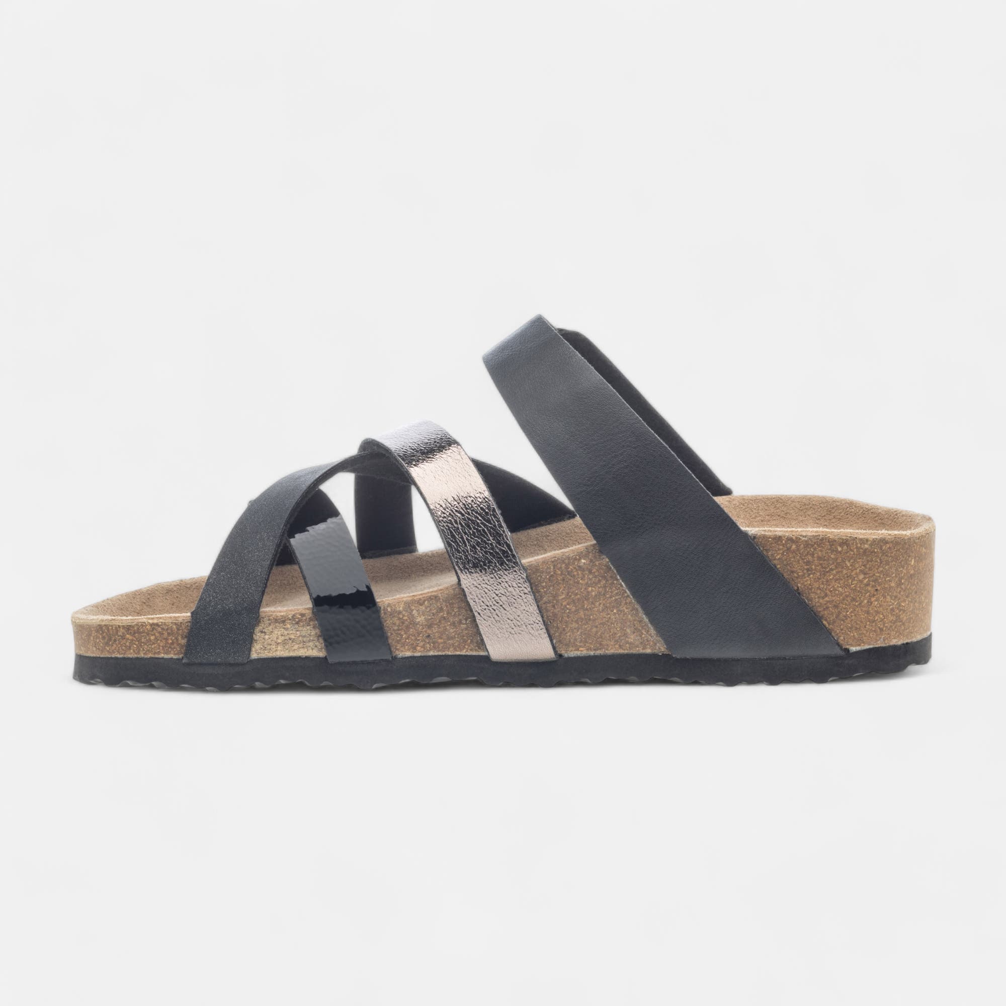 Mules semelle liège Femme noir