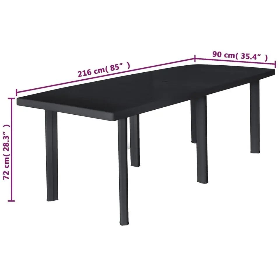 vidaXL - Tuinset - Antraciet - Kunststof - 9 stuks