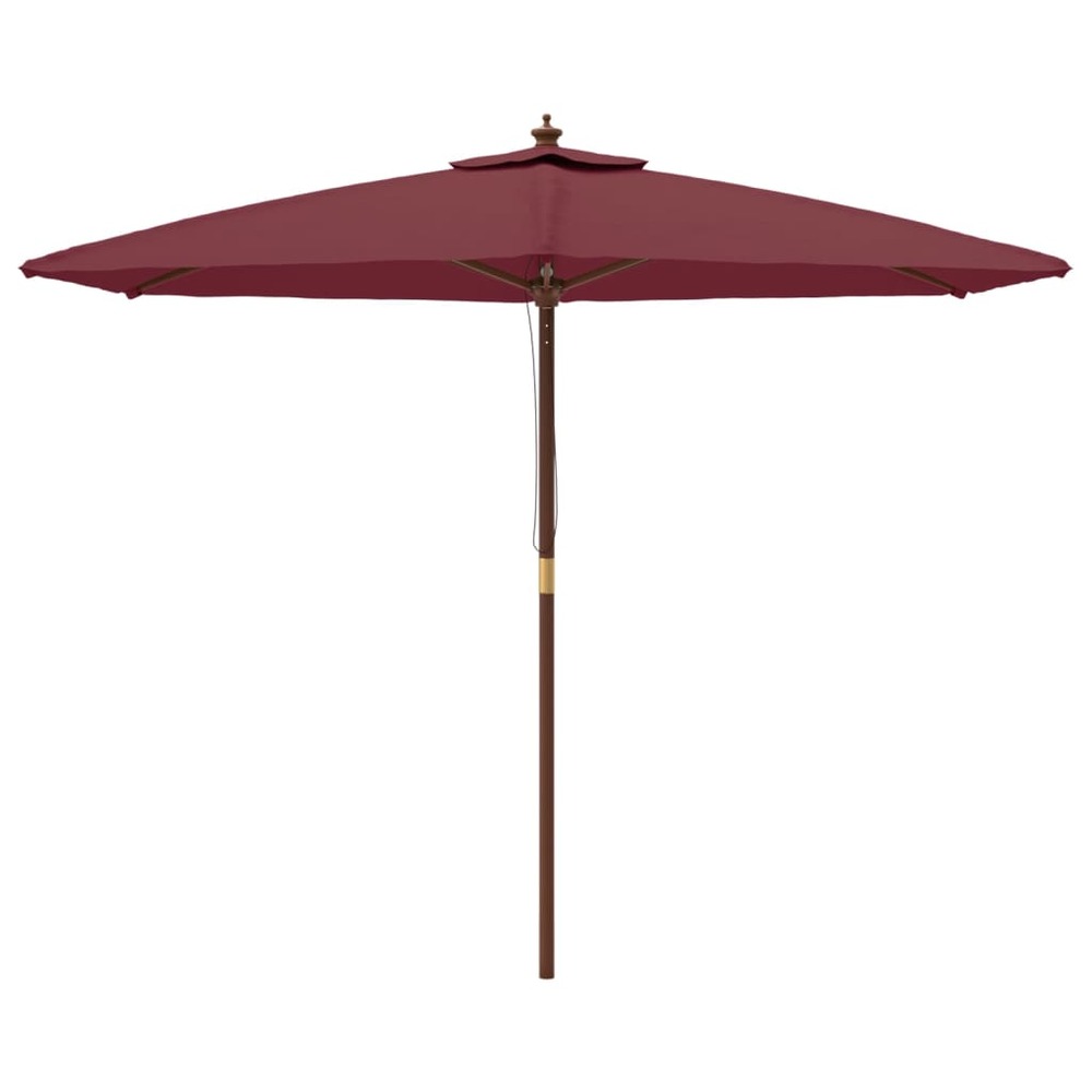 Parasol de jardin avec mât en bois rouge 299 x 240 cm bordeaux