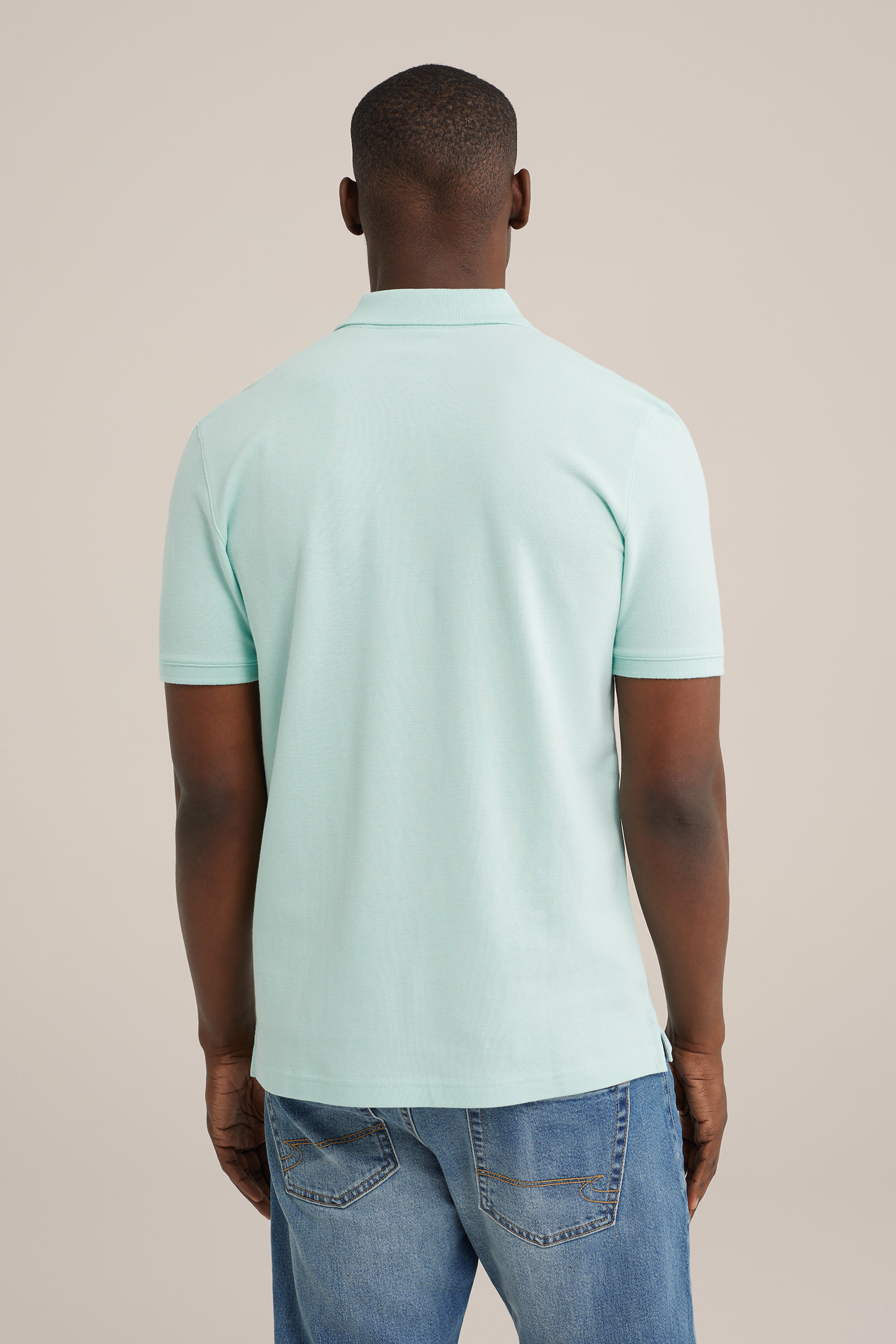 polo met structuur Fundamentals Groenblauw