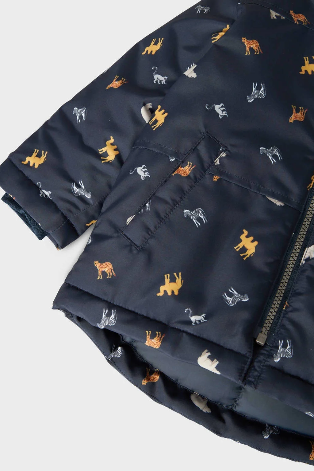 NAME IT winterjas met all over print donkerblauw