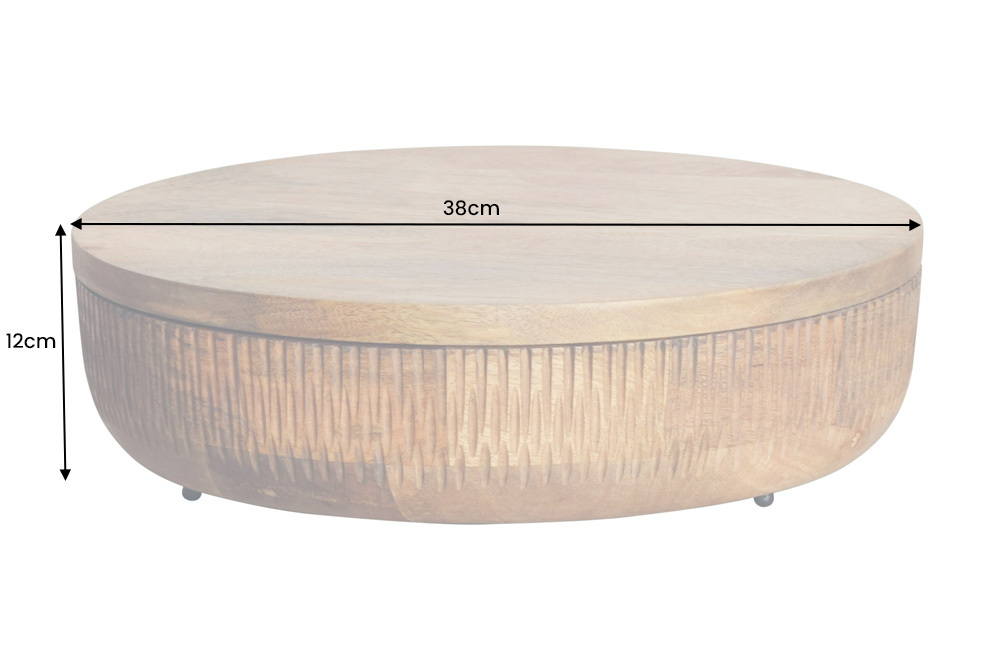 Handgefertigte Schale PURE NATURE 40cm natur Mangoholz rund mit Deckel Schmuck-Dose