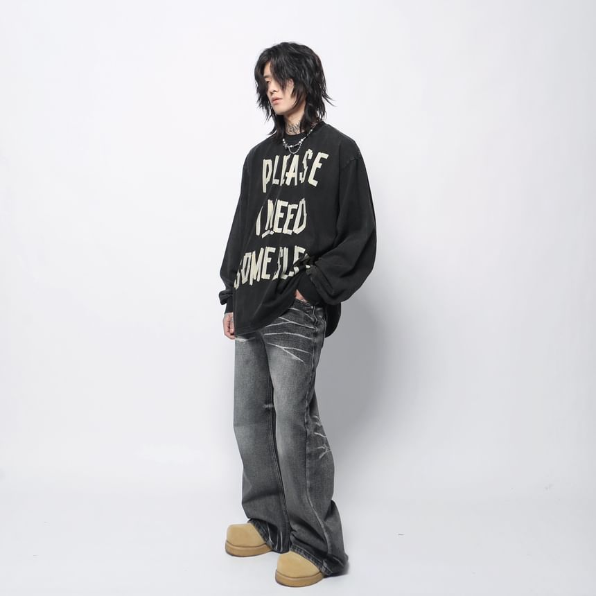 Derbundy - Sweatshirt met ronde hals en letterprint
