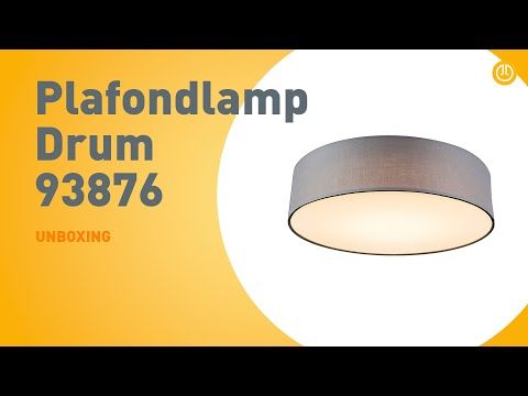 Plafondlamp grijs 40 cm incl. LED - Drum LED