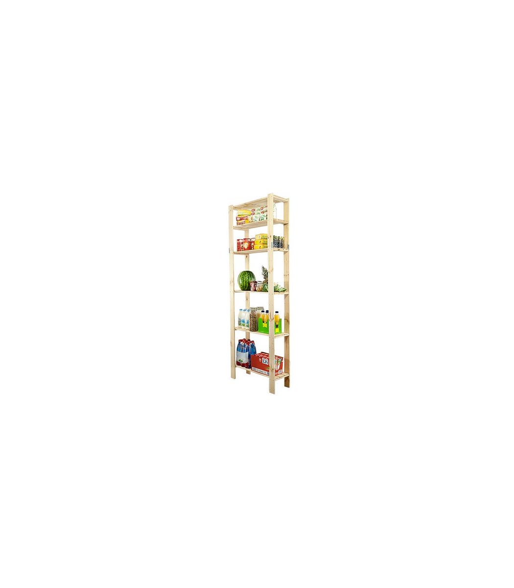 PROREGAL Houten Plank Woodland HxBxD 230 x 80 x 30 cm Plankbelasting 120 kg 6 planken Dennenhout Naturel