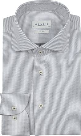 Profuomo Twill Overhemd Streep Groen PPVH30009B-Z2 kopen