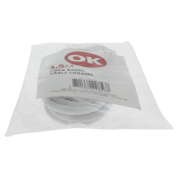 OK Coax Snoer 1,5 Meter Wit