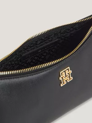 Bolsa de ombro com alça de corrente e monograma TH