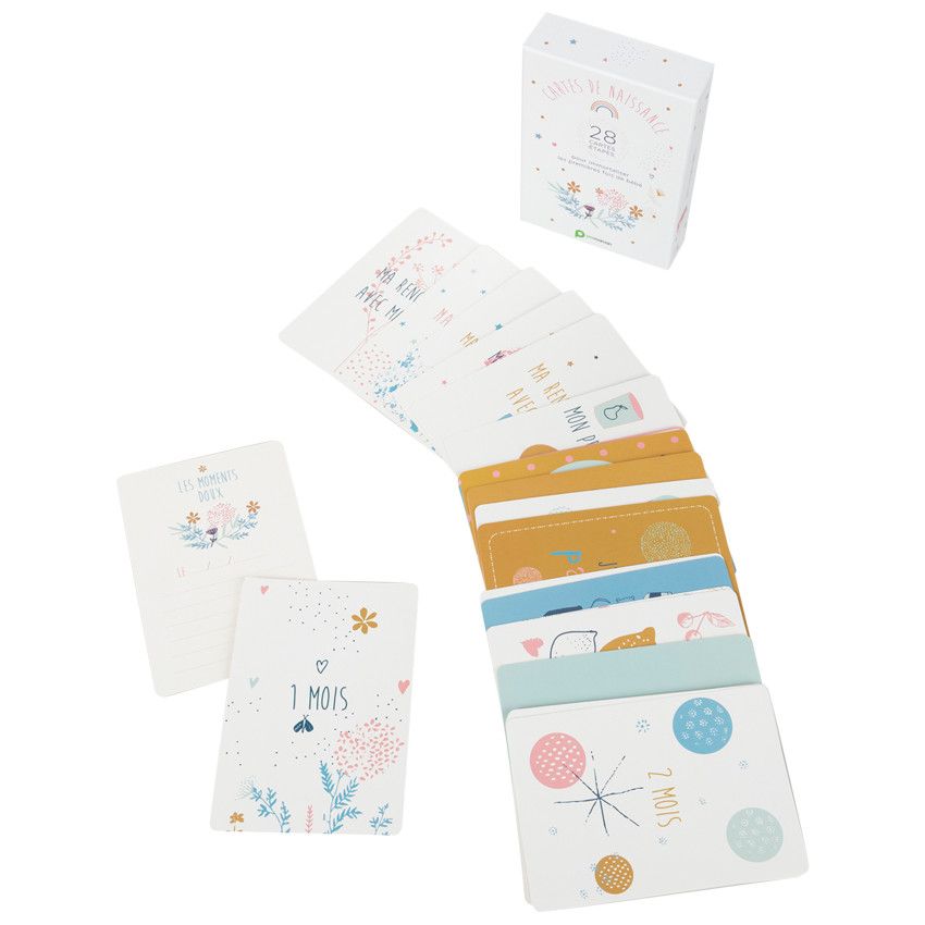 Cartes photo de naissance bébé fille x28 - Rose