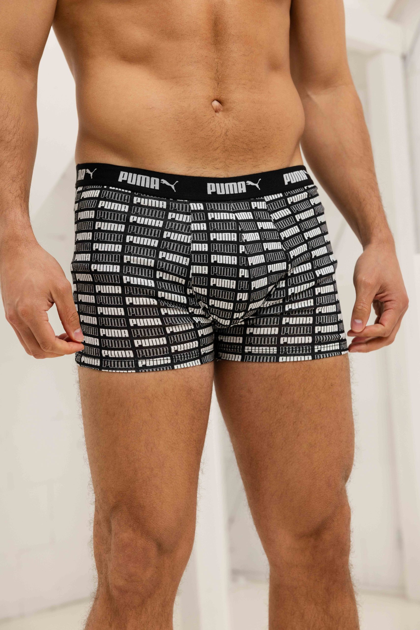 Puma Promo Printed Boxershort Heren 4-Pack Zwart Combi