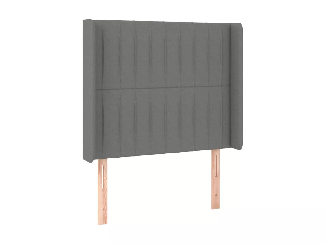 Sommier tapissier avec matelas et LED Gris foncé 90x190cm Tissu