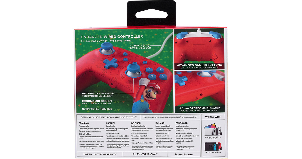 PowerASwitch Wired Controller Woo Mario  (Rood)