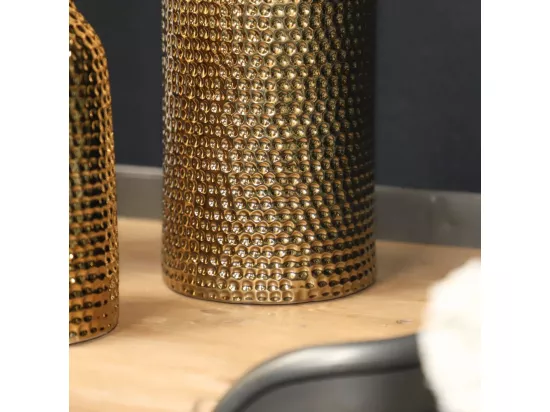 Vase en céramique doré 14 x 51 cm