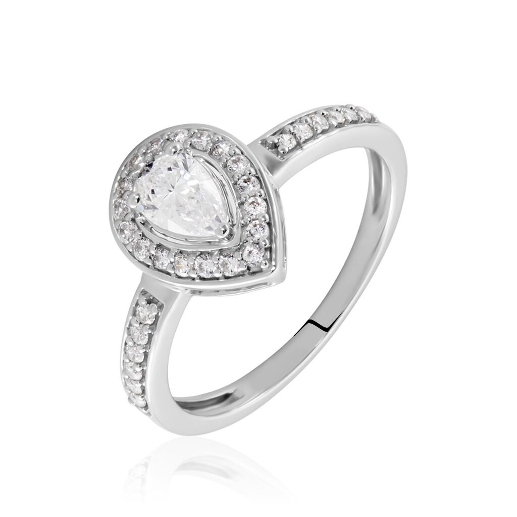 Bague Or Blanc Uxellus Oxyde De Zirconium