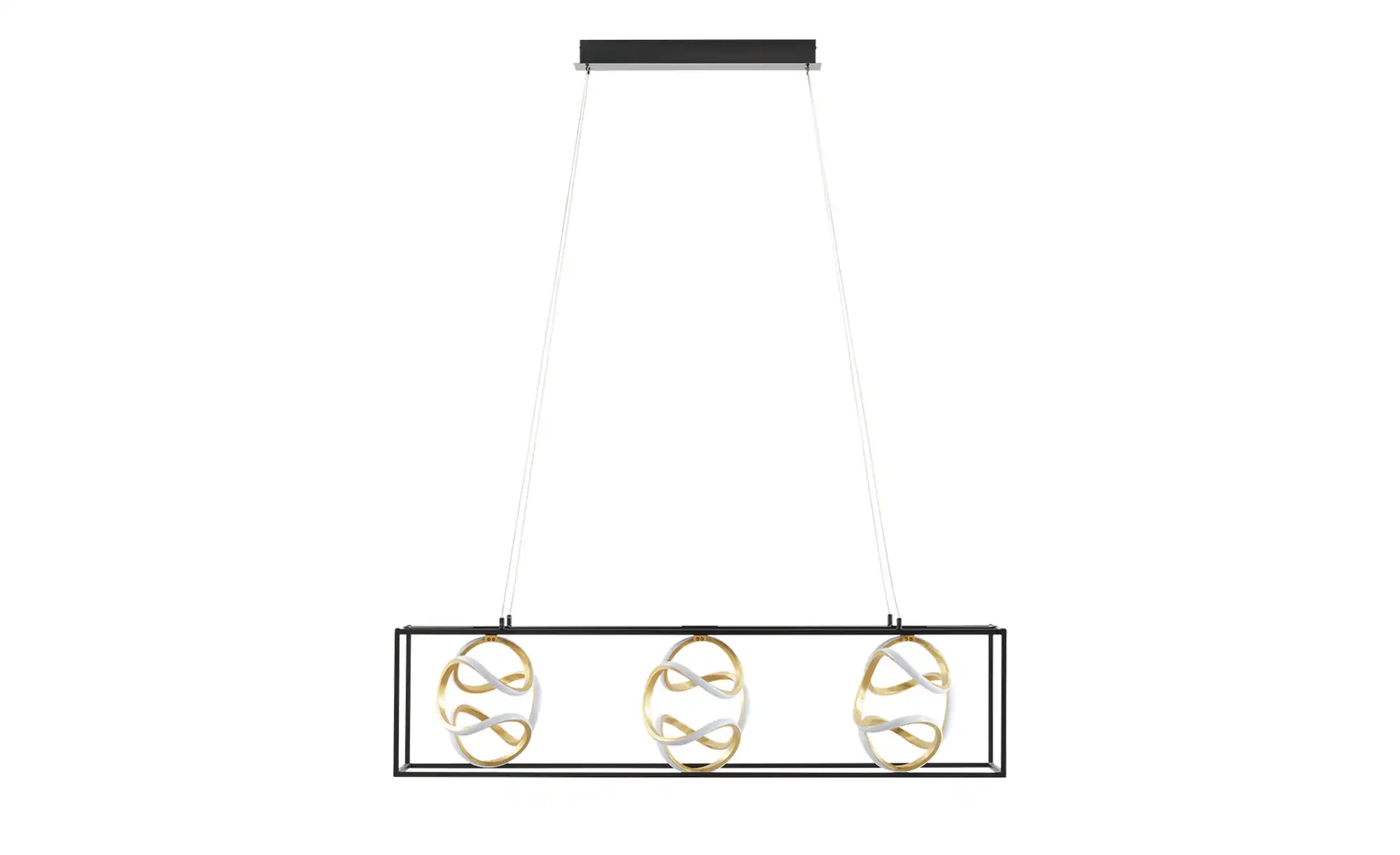 Fischer-Honsel LED-Pendelleuchte, schwarz/blattgold-optik