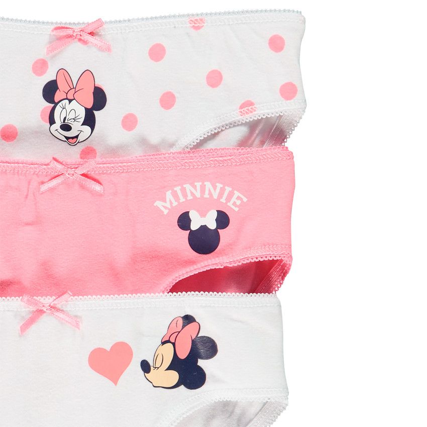 Lot de 3 culottes en coton print Minnie Disney - Blanc
