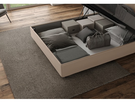 ITYHOME - Lit coffre adele 160x200 similicuir taupe